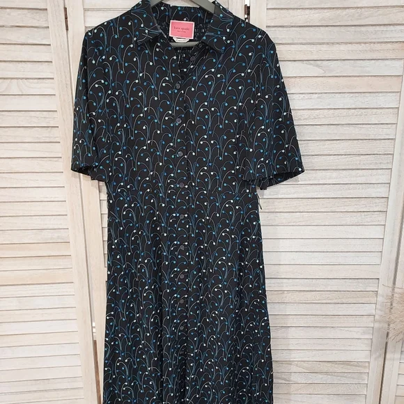 Kate Spade Star Floral Smocked Back Shirtdress Size 10 - Picture 5 of 10